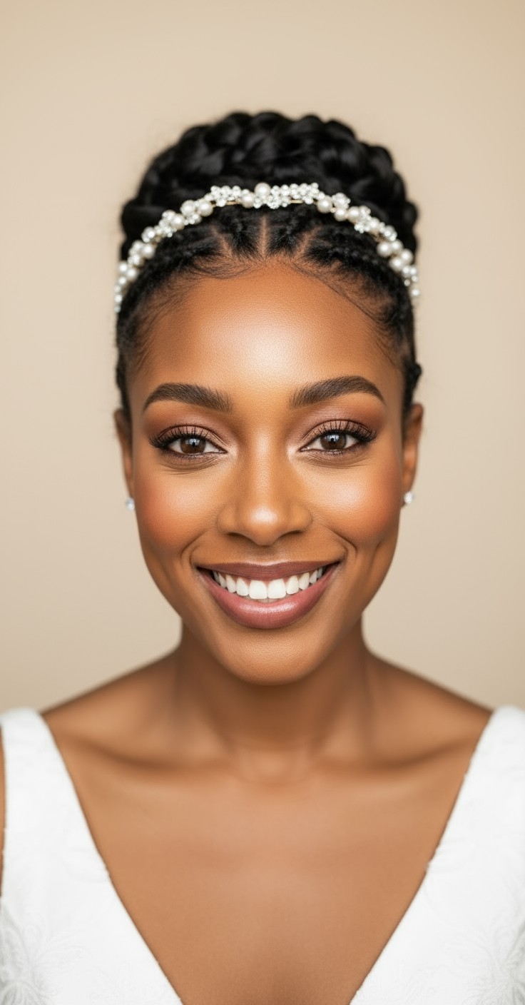 After Bridal Headband Updo